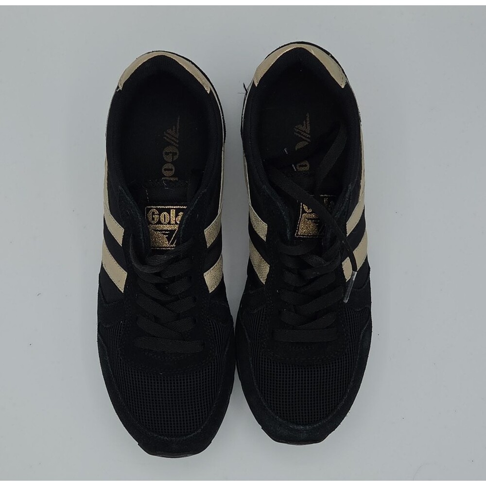 Gola Daytona Mirror Womens Black Gold Sneakers Retro Running Shoes Size 8 - Picture 4 of 8